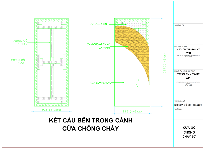 Bản Vẽ Cấu Tạo Cửa Gỗ Chống Cháy