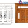 Cửa thép vân gỗ GHDGS4H15H8K.-mau-vang