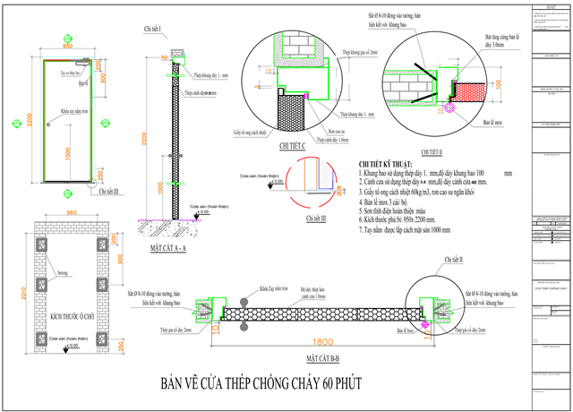 quy trình lắp đặt cửa thép chống cháy