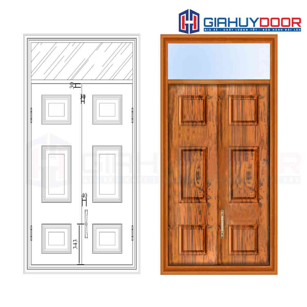 Mẫu cửa gỗ thép vân gỗ Mẫu cửa gỗ thép vân gỗ